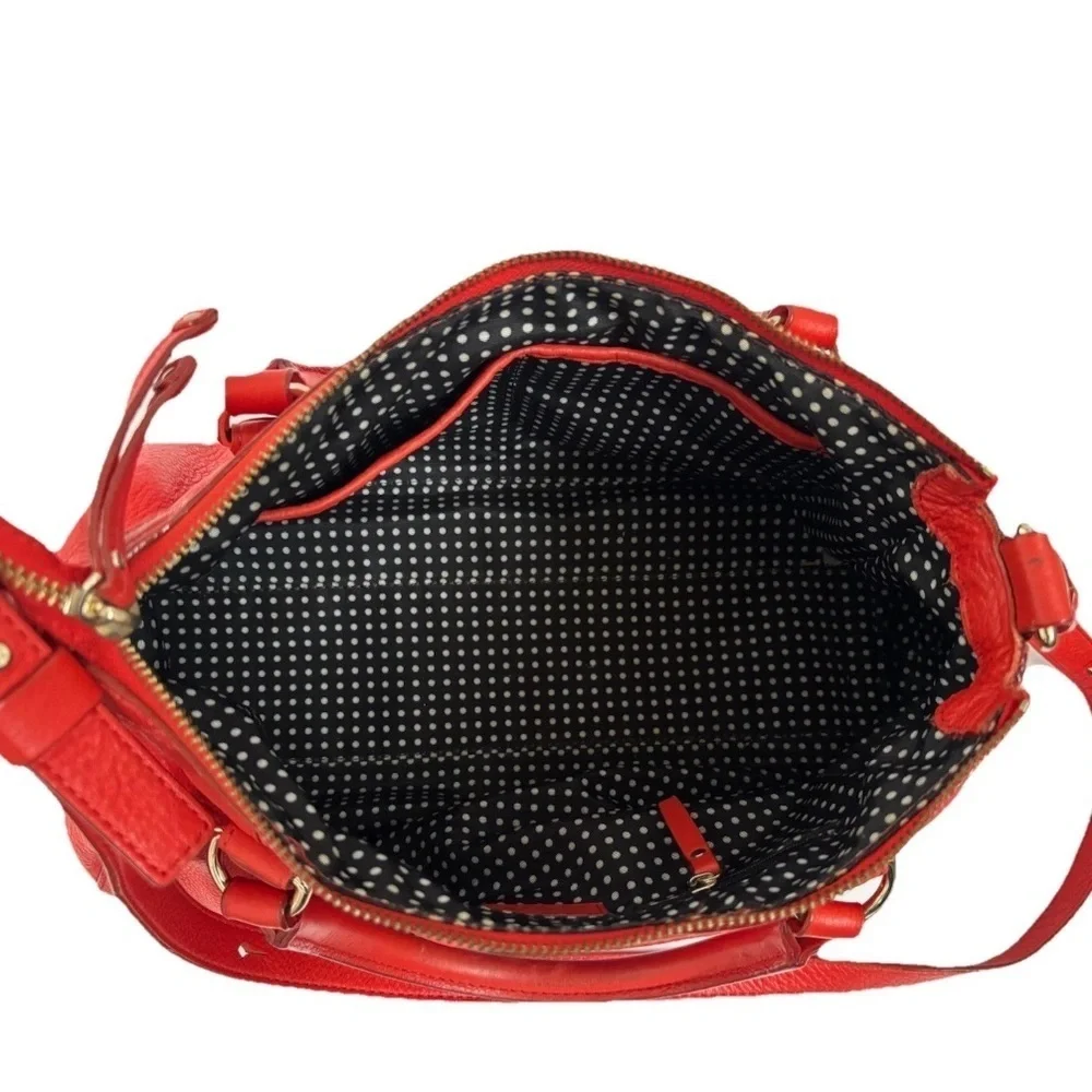 Kate Spade Handbag Tote Red Orange Shoulderbag Leather Purse